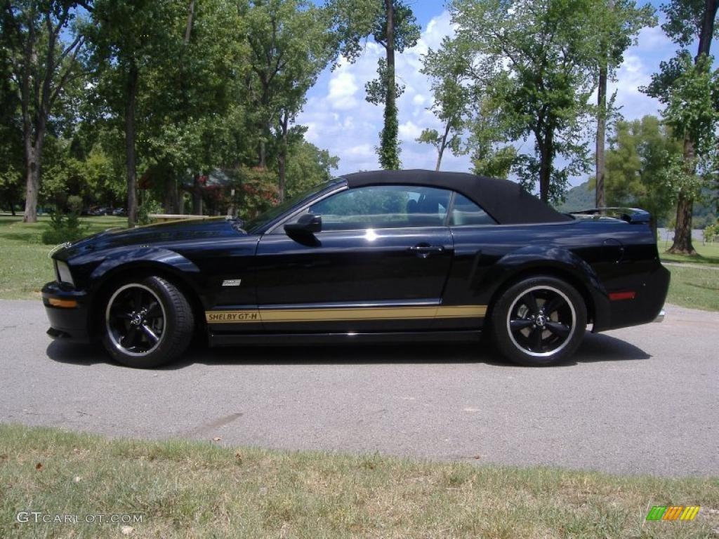 2007 Mustang Shelby GT-H Convertible - Black/Gold Stripe / Dark Charcoal photo #6
