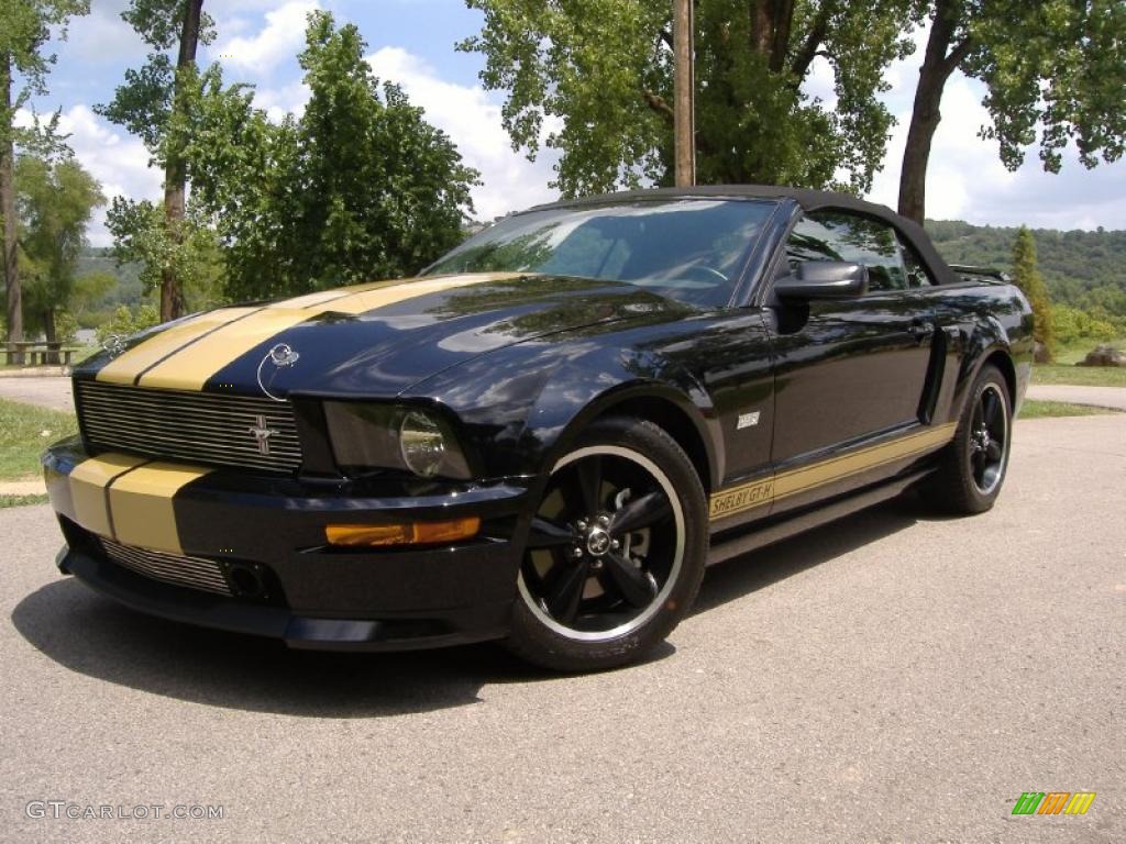 2007 Mustang Shelby GT-H Convertible - Black/Gold Stripe / Dark Charcoal photo #7