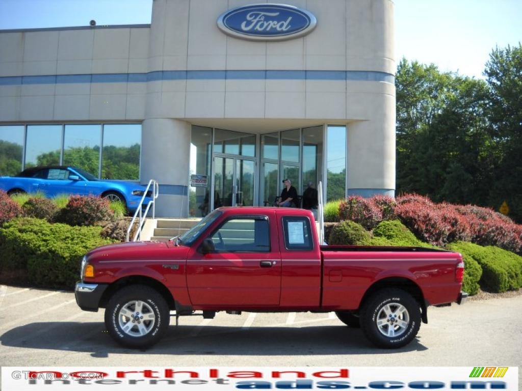 2004 Ranger XLT SuperCab 4x4 - Toreador Red Metallic / Medium Dark Flint photo #1