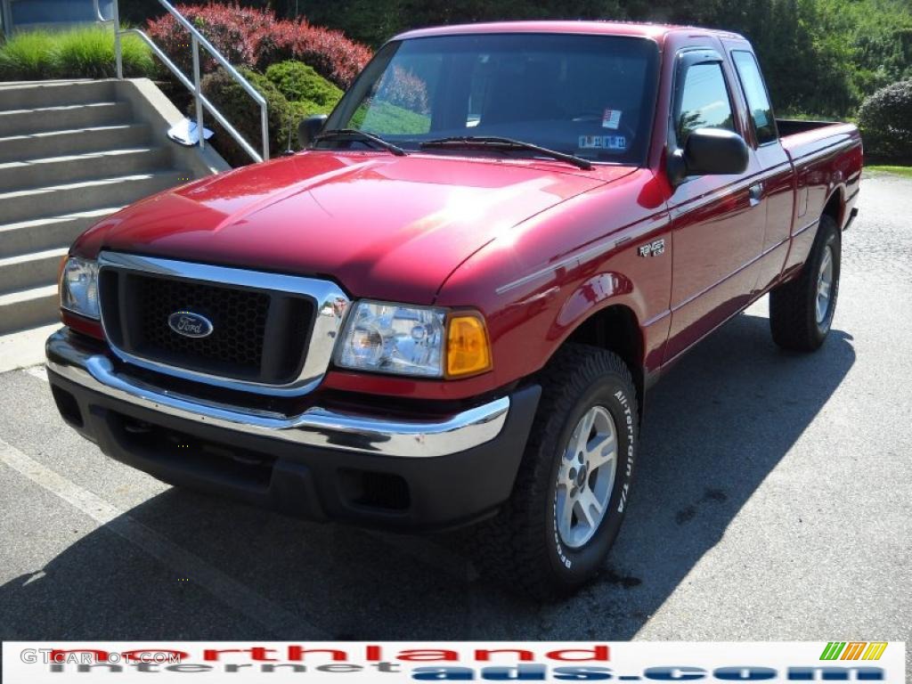 2004 Ranger XLT SuperCab 4x4 - Toreador Red Metallic / Medium Dark Flint photo #2