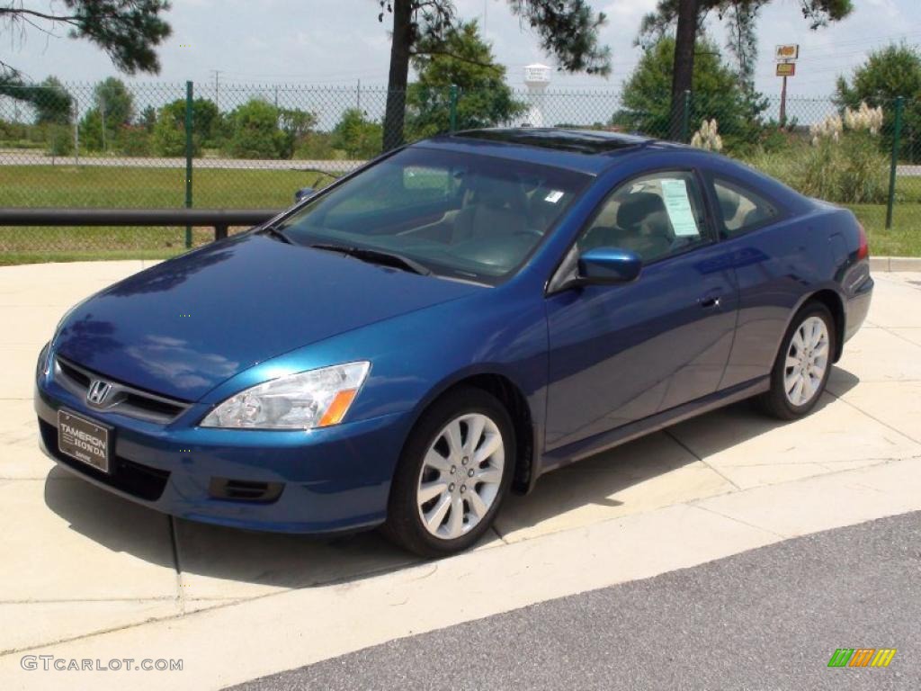 2006 Accord EX V6 Coupe - Sapphire Blue Pearl / Ivory photo #13