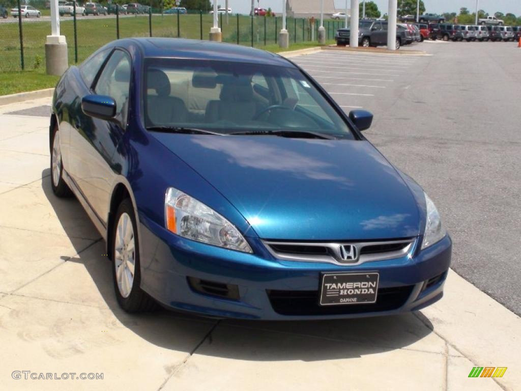 2006 Accord EX V6 Coupe - Sapphire Blue Pearl / Ivory photo #14