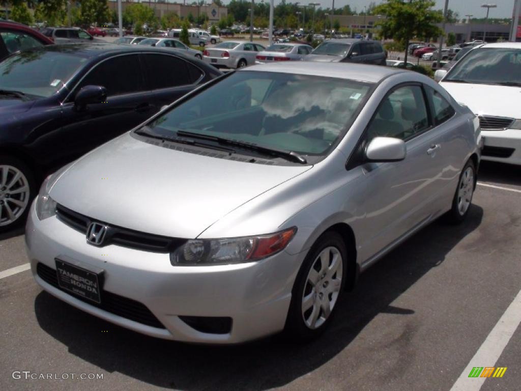 2006 Civic LX Coupe - Alabaster Silver Metallic / Gray photo #1