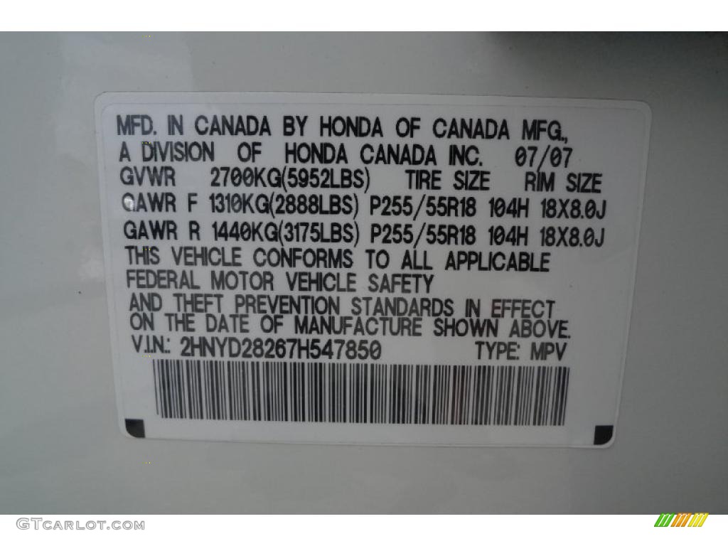 2007 MDX  - Aspen White Pearl / Parchment photo #50