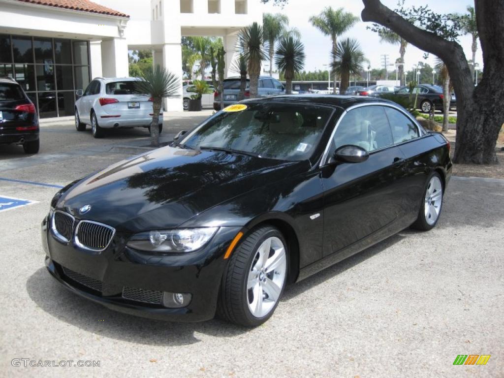 2009 3 Series 335i Convertible - Jet Black / Cream Beige Dakota Leather photo #1
