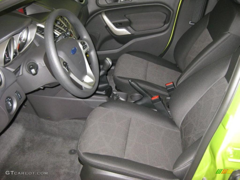 2011 Fiesta SE Hatchback - Lime Squeeze Metallic / Charcoal Black/Blue Cloth photo #16