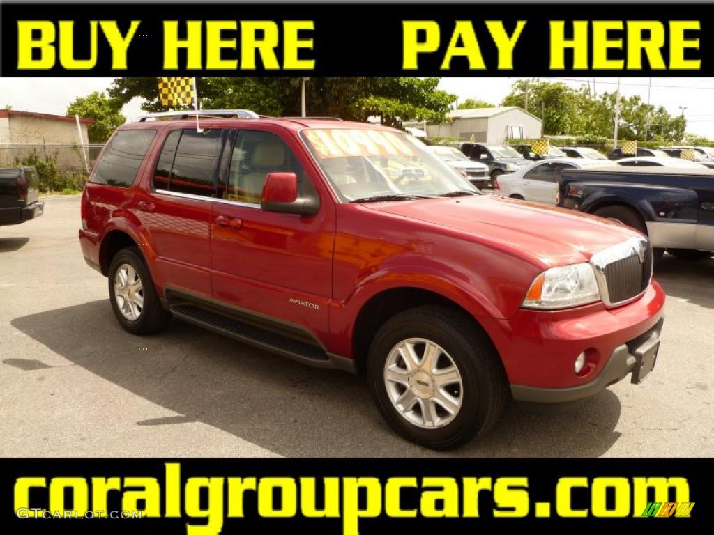 2003 Aviator Luxury AWD - Vivid Red Metallic / Light Parchment photo #1