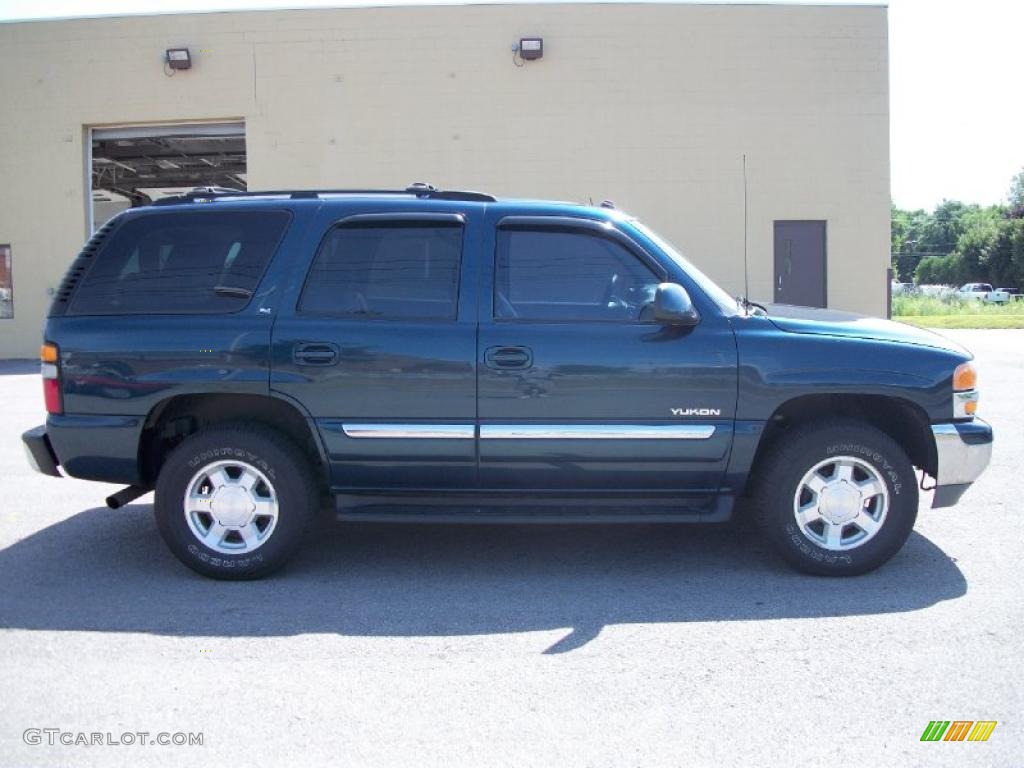 2005 Yukon SLT 4x4 - Blue Green Crystal / Pewter/Dark Pewter photo #6