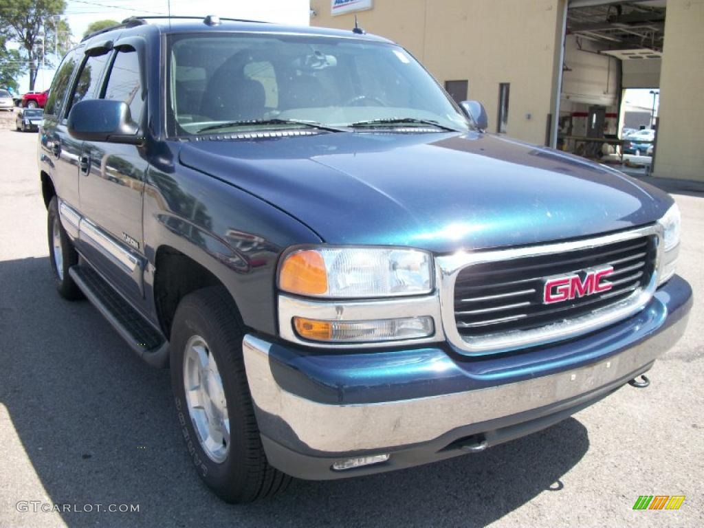 2005 Yukon SLT 4x4 - Blue Green Crystal / Pewter/Dark Pewter photo #7