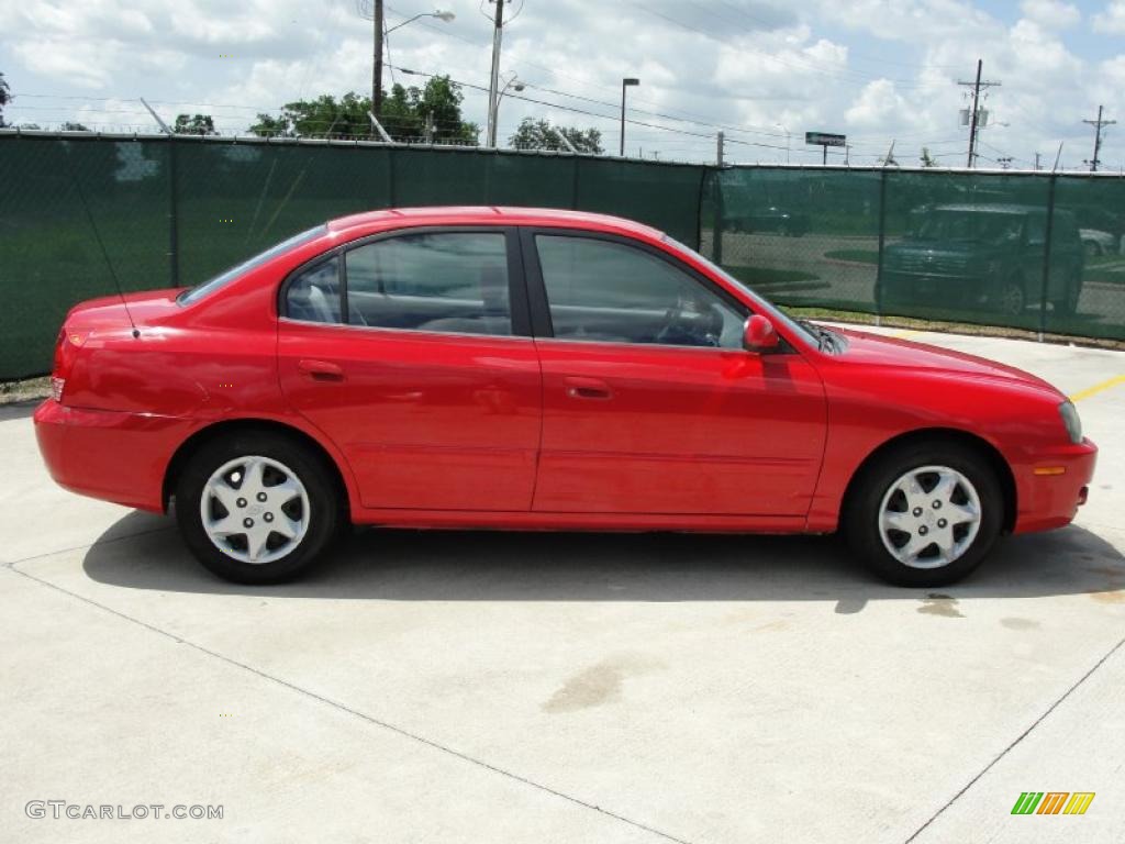 2004 Elantra GLS Sedan - Rally Red / Gray photo #2
