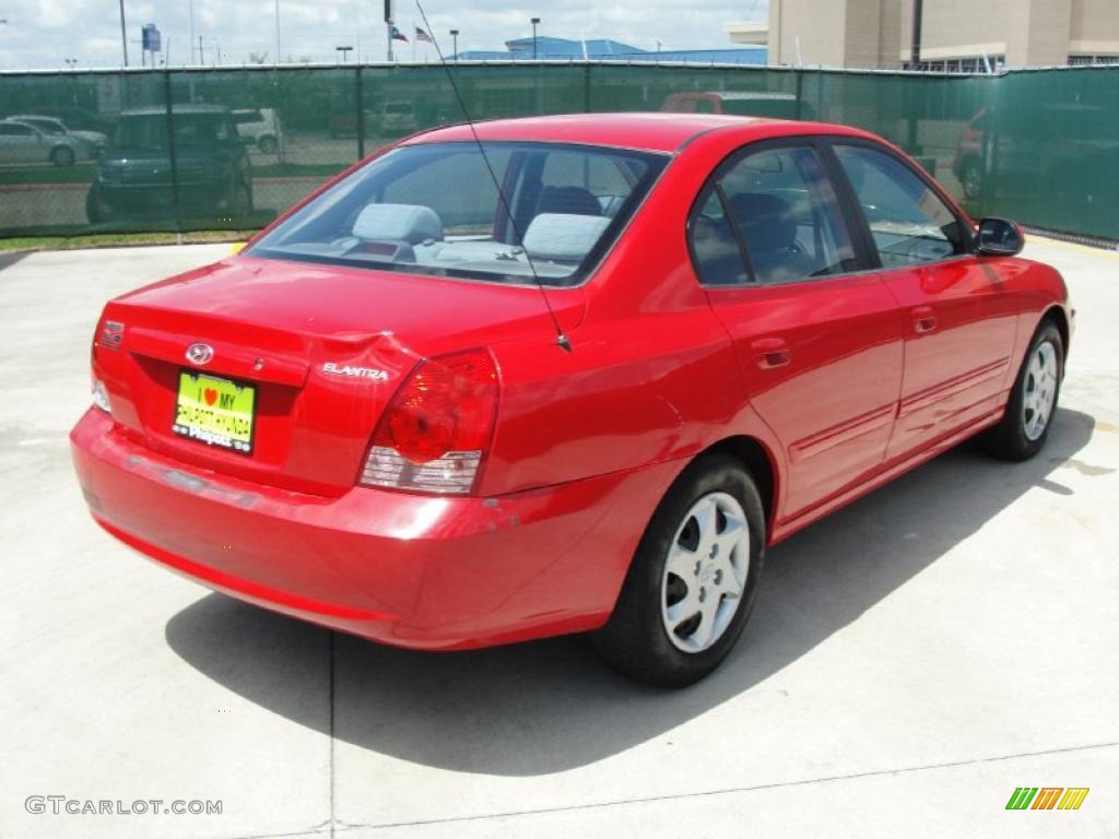 2004 Elantra GLS Sedan - Rally Red / Gray photo #3