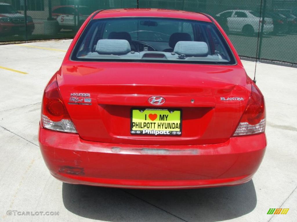 2004 Elantra GLS Sedan - Rally Red / Gray photo #4