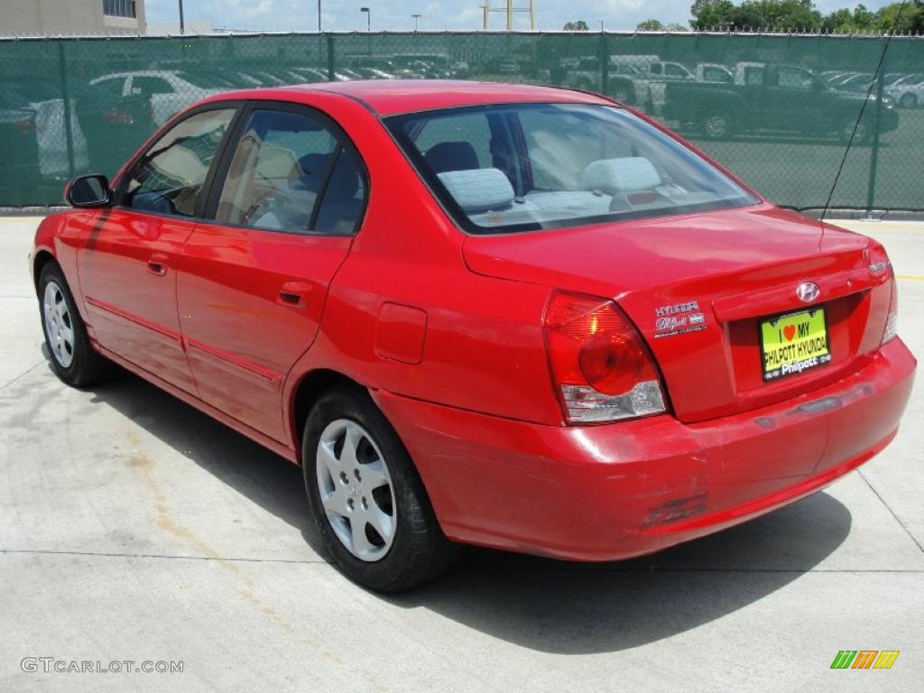 2004 Elantra GLS Sedan - Rally Red / Gray photo #5