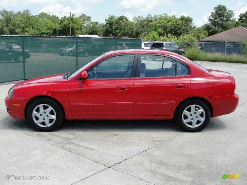 2004 Elantra GLS Sedan - Rally Red / Gray photo #6