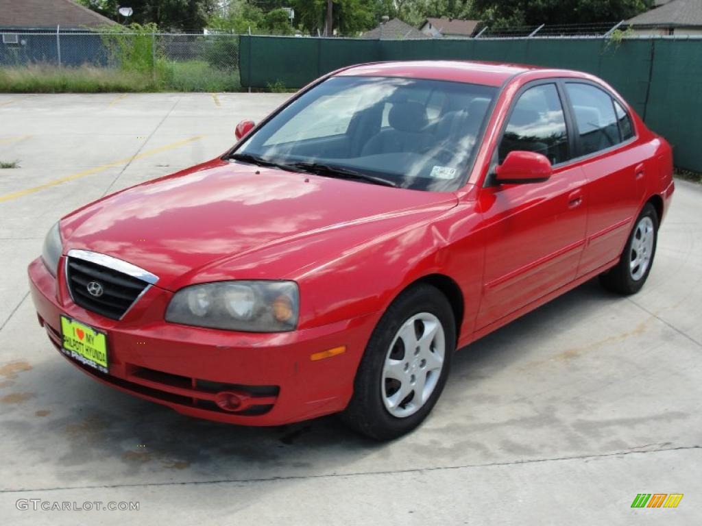 2004 Elantra GLS Sedan - Rally Red / Gray photo #7