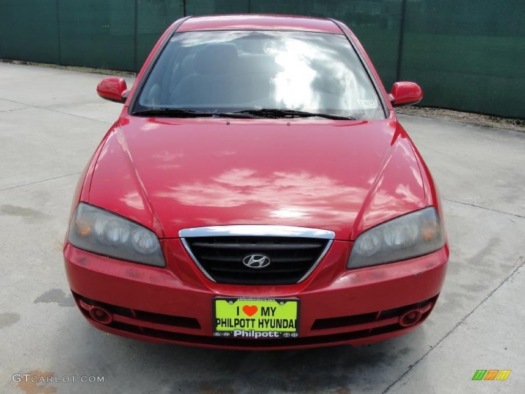 2004 Elantra GLS Sedan - Rally Red / Gray photo #8