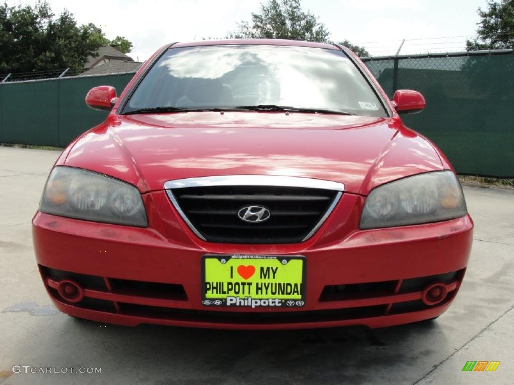 2004 Elantra GLS Sedan - Rally Red / Gray photo #9