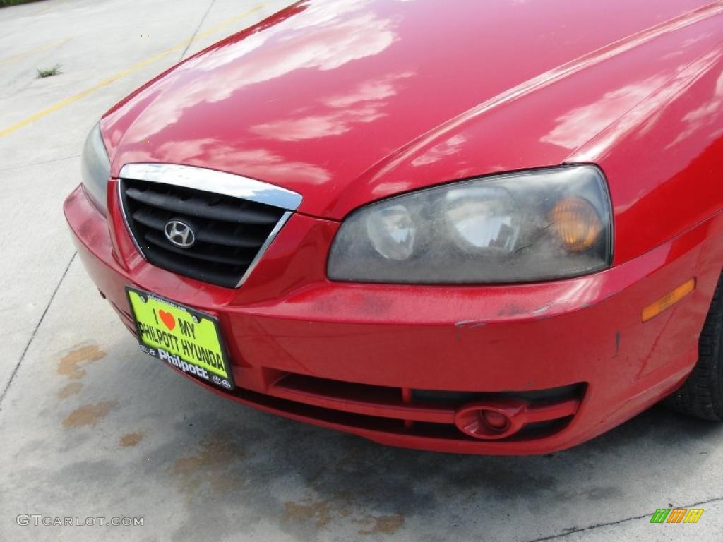 2004 Elantra GLS Sedan - Rally Red / Gray photo #10