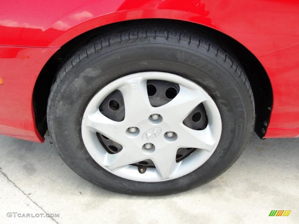 2004 Elantra GLS Sedan - Rally Red / Gray photo #11