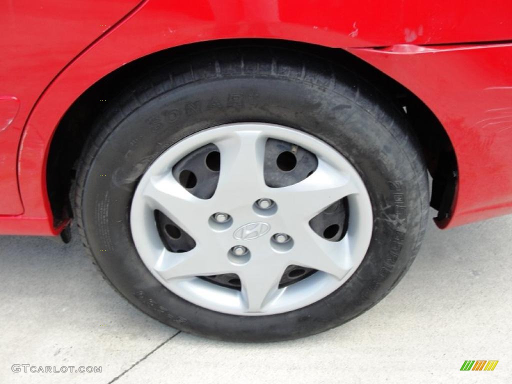 2004 Elantra GLS Sedan - Rally Red / Gray photo #12