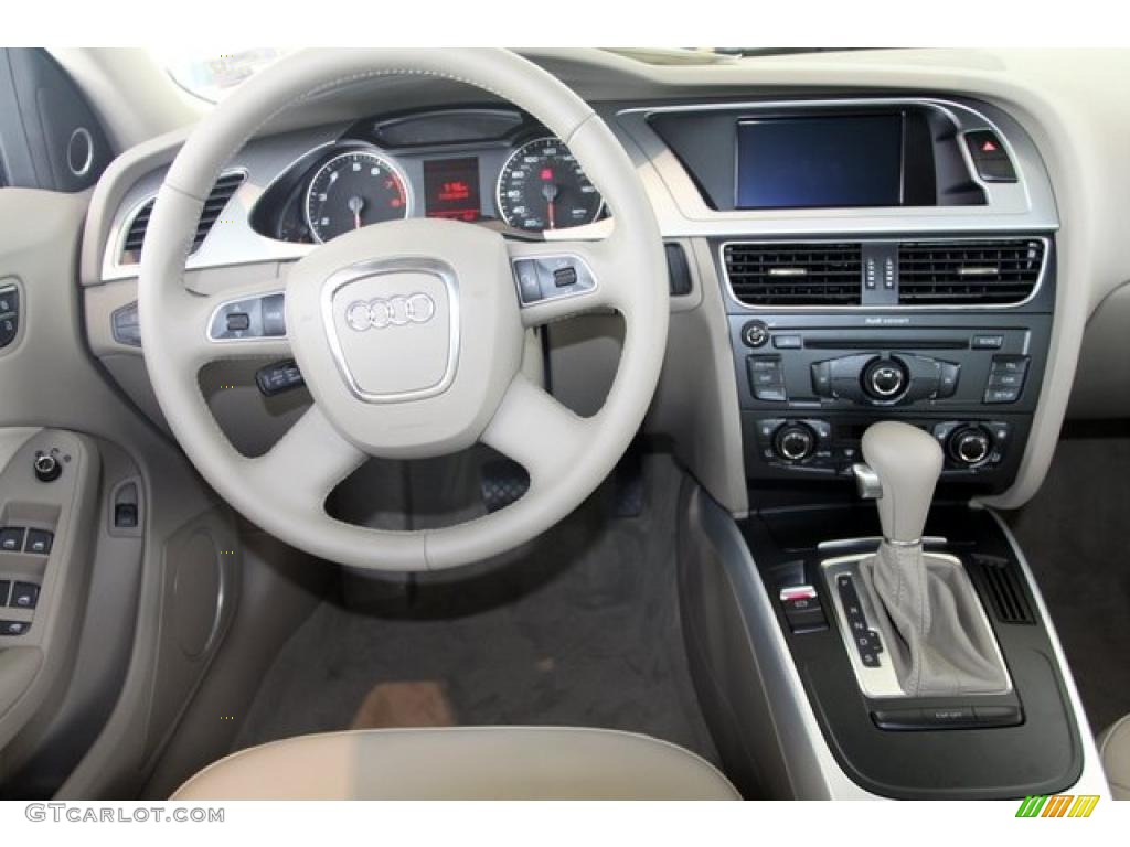 2010 Audi A4 2.0T Sedan Light Gray Steering Wheel Photo #33414173