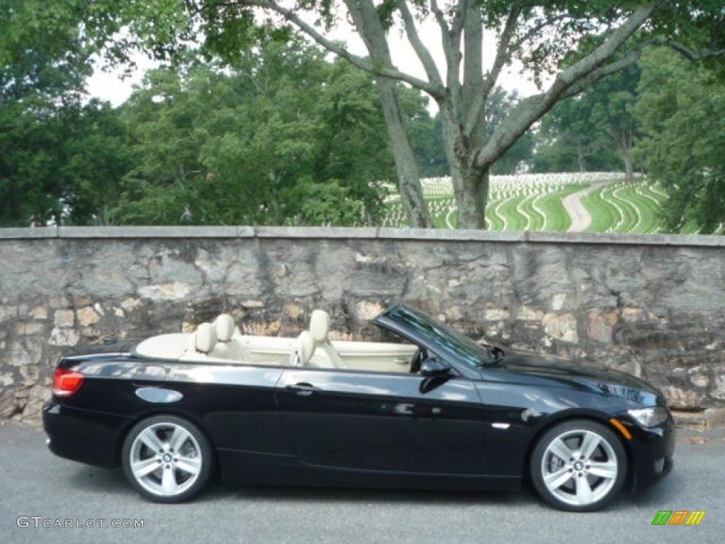 2007 3 Series 335i Convertible - Jet Black / Cream Beige photo #2