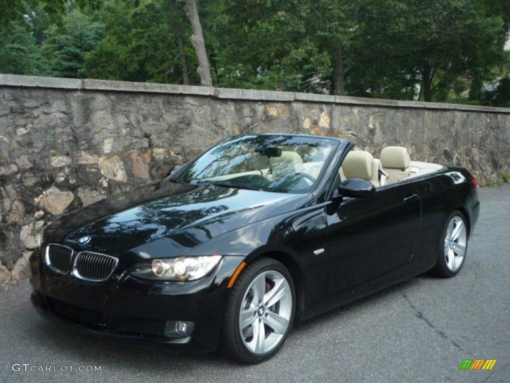 2007 3 Series 335i Convertible - Jet Black / Cream Beige photo #4