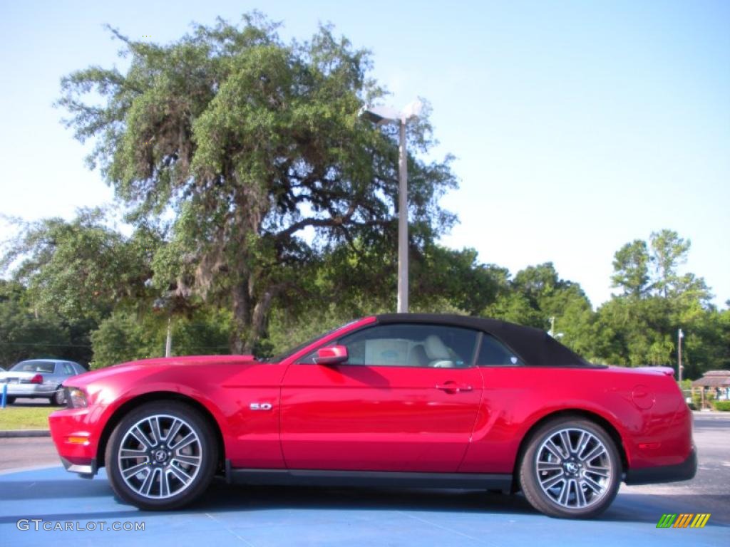 2011 Mustang GT Premium Convertible - Red Candy Metallic / Stone photo #2