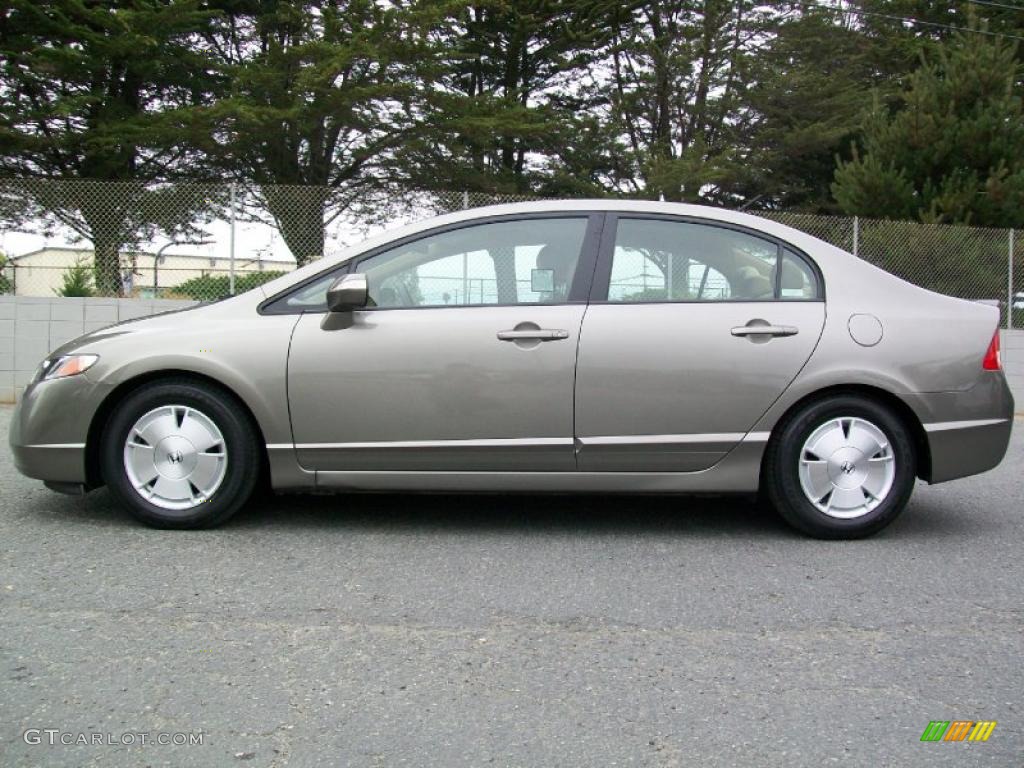 2007 Civic Hybrid Sedan - Galaxy Gray Metallic / Ivory photo #3