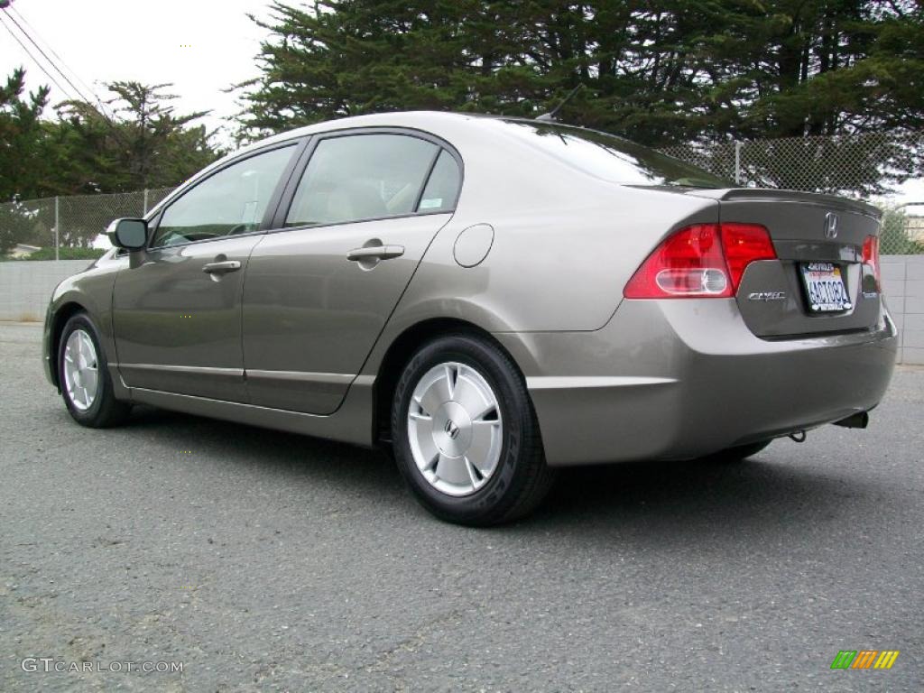 2007 Civic Hybrid Sedan - Galaxy Gray Metallic / Ivory photo #4