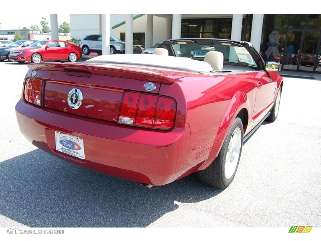 2007 Mustang V6 Deluxe Convertible - Redfire Metallic / Medium Parchment photo #16