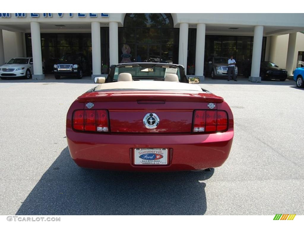 2007 Mustang V6 Deluxe Convertible - Redfire Metallic / Medium Parchment photo #17