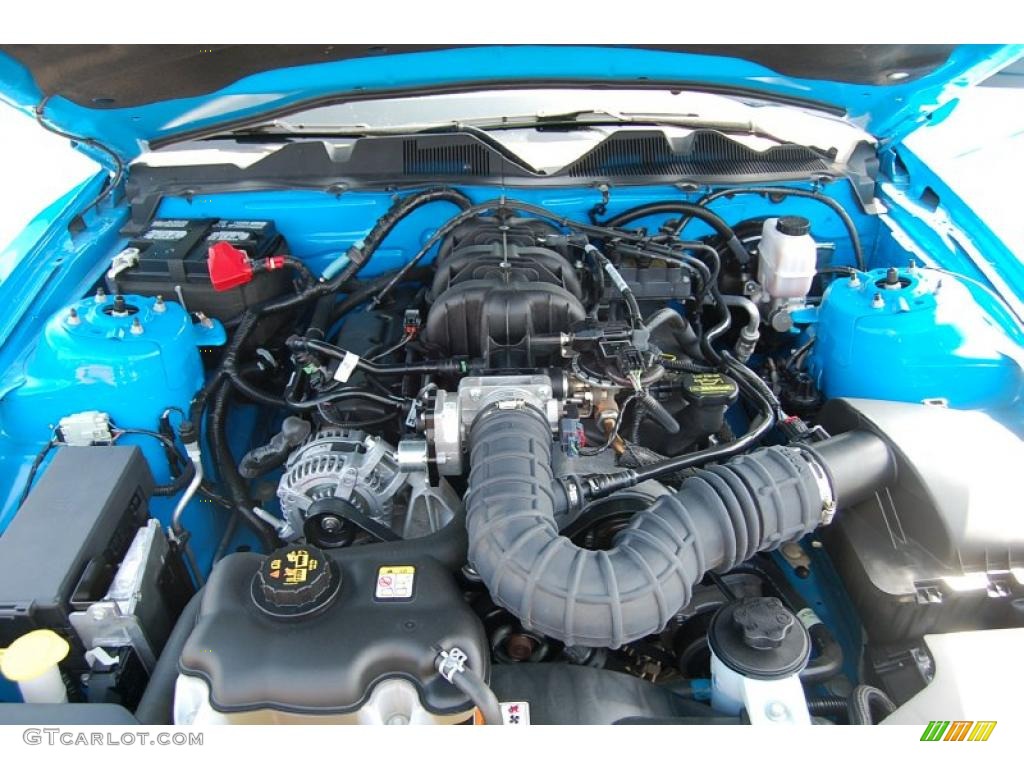 2010 Mustang V6 Coupe - Grabber Blue / Stone photo #19