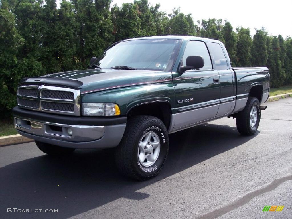 2000 Ram 1500 SLT Extended Cab 4x4 - Forest Green Pearlcoat / Mist Gray photo #2