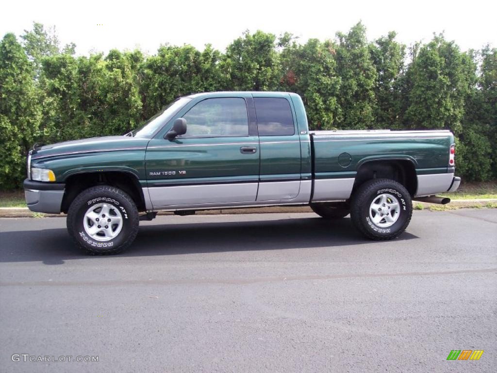2000 Ram 1500 SLT Extended Cab 4x4 - Forest Green Pearlcoat / Mist Gray photo #3