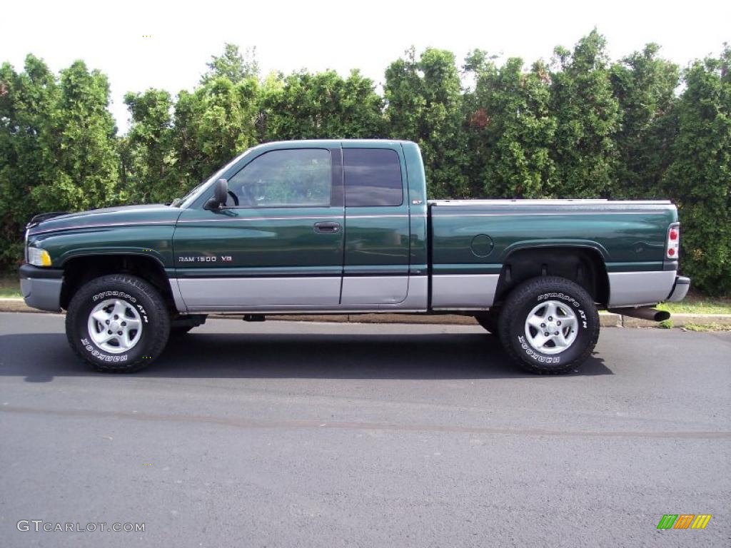 2000 Ram 1500 SLT Extended Cab 4x4 - Forest Green Pearlcoat / Mist Gray photo #4