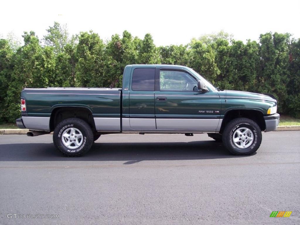 2000 Ram 1500 SLT Extended Cab 4x4 - Forest Green Pearlcoat / Mist Gray photo #14