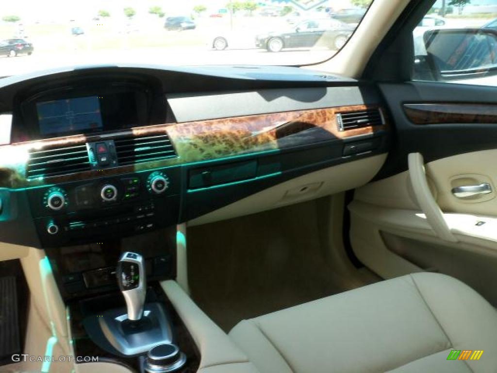 2008 5 Series 528i Sedan - Alpine White / Cream Beige Dakota Leather photo #19