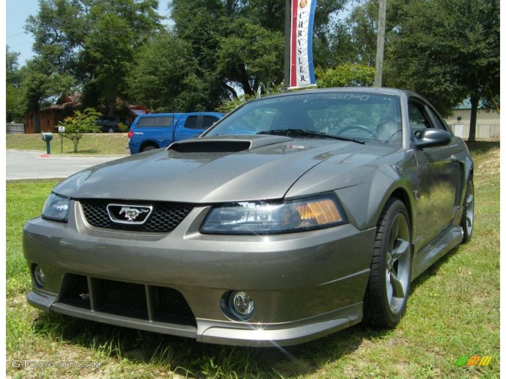 2002 Mustang GT Coupe - Mineral Grey Metallic / Dark Charcoal photo #1