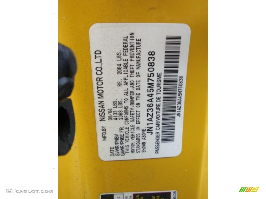 2005 350Z Touring Roadster - Ultra Yellow Metallic / Charcoal photo #19