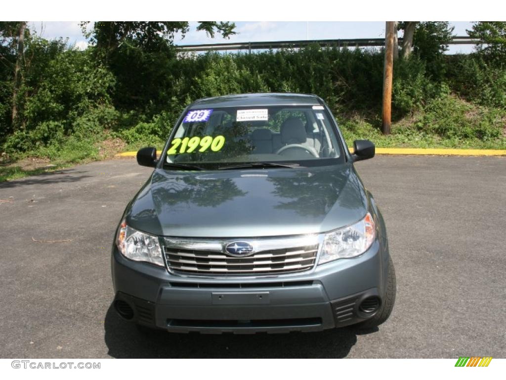 2009 Forester 2.5 X - Sage Green Metallic / Platinum photo #2