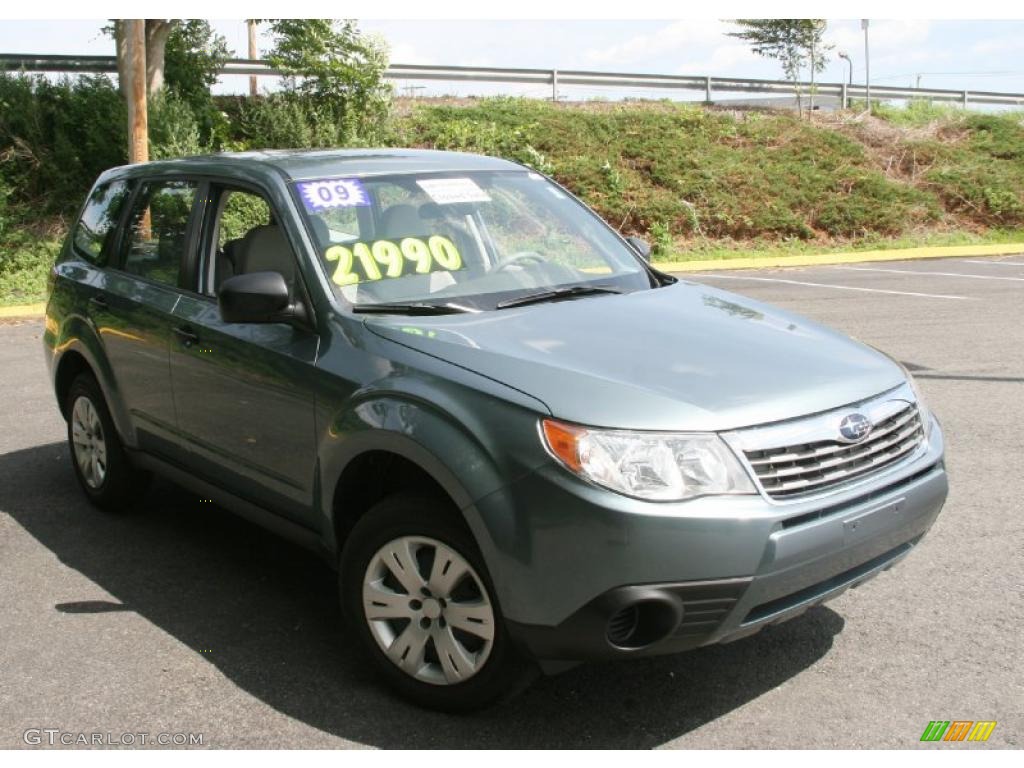 2009 Forester 2.5 X - Sage Green Metallic / Platinum photo #3