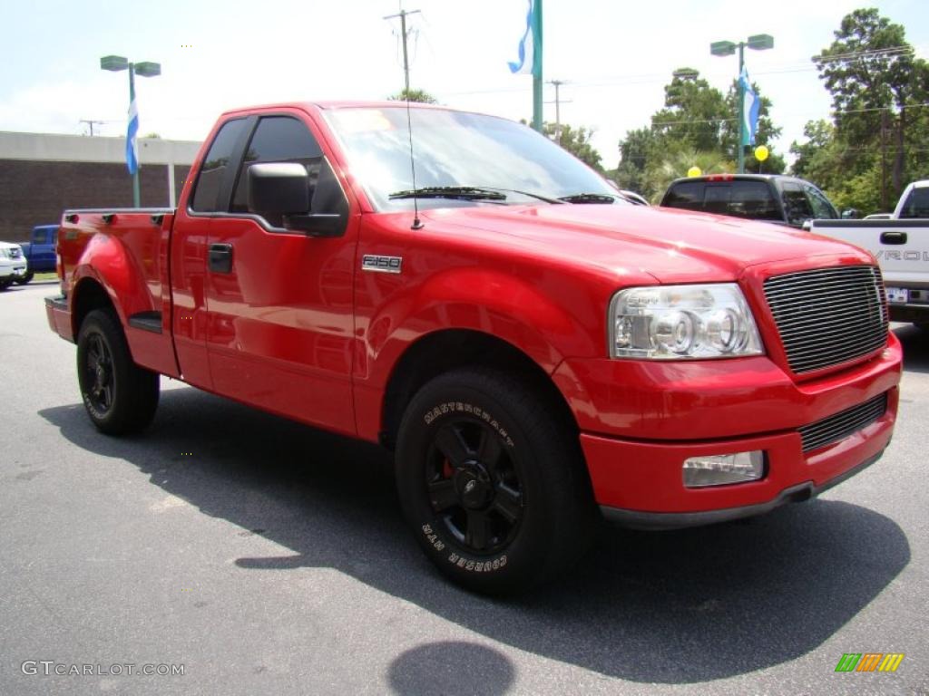 2005 F150 STX Regular Cab - Bright Red / Medium Flint Grey photo #4