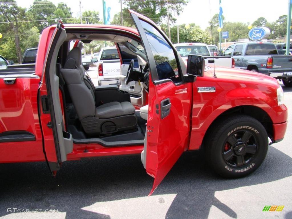 2005 F150 STX Regular Cab - Bright Red / Medium Flint Grey photo #14
