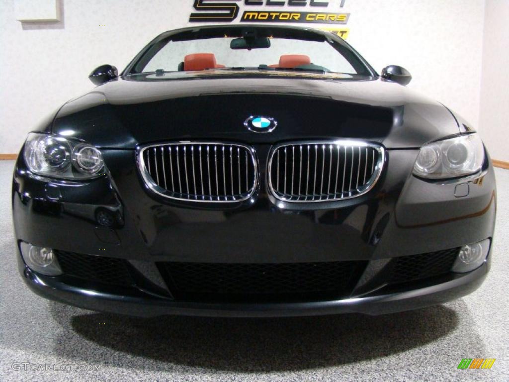 2008 3 Series 328i Convertible - Black Sapphire Metallic / Coral Red/Black photo #2
