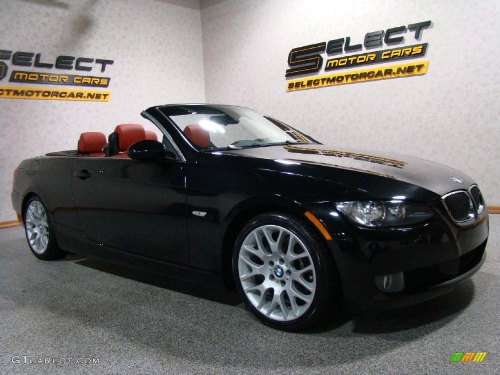2008 3 Series 328i Convertible - Black Sapphire Metallic / Coral Red/Black photo #3