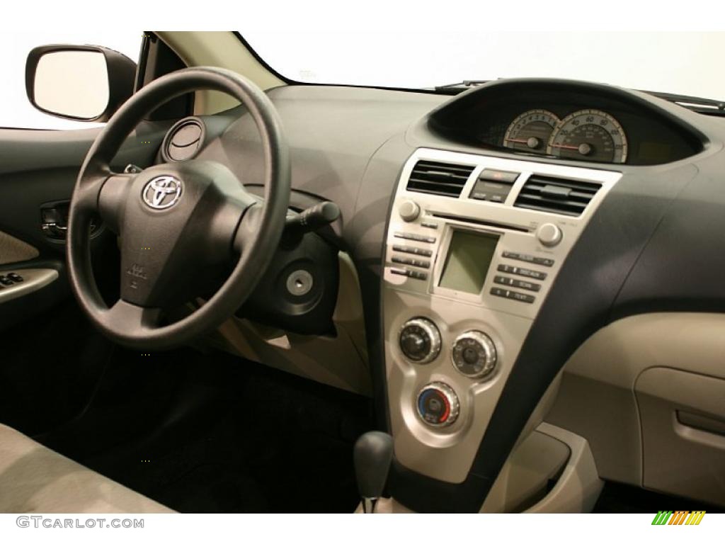 2008 Yaris S Sedan - Black Sand Pearl / Bisque photo #16