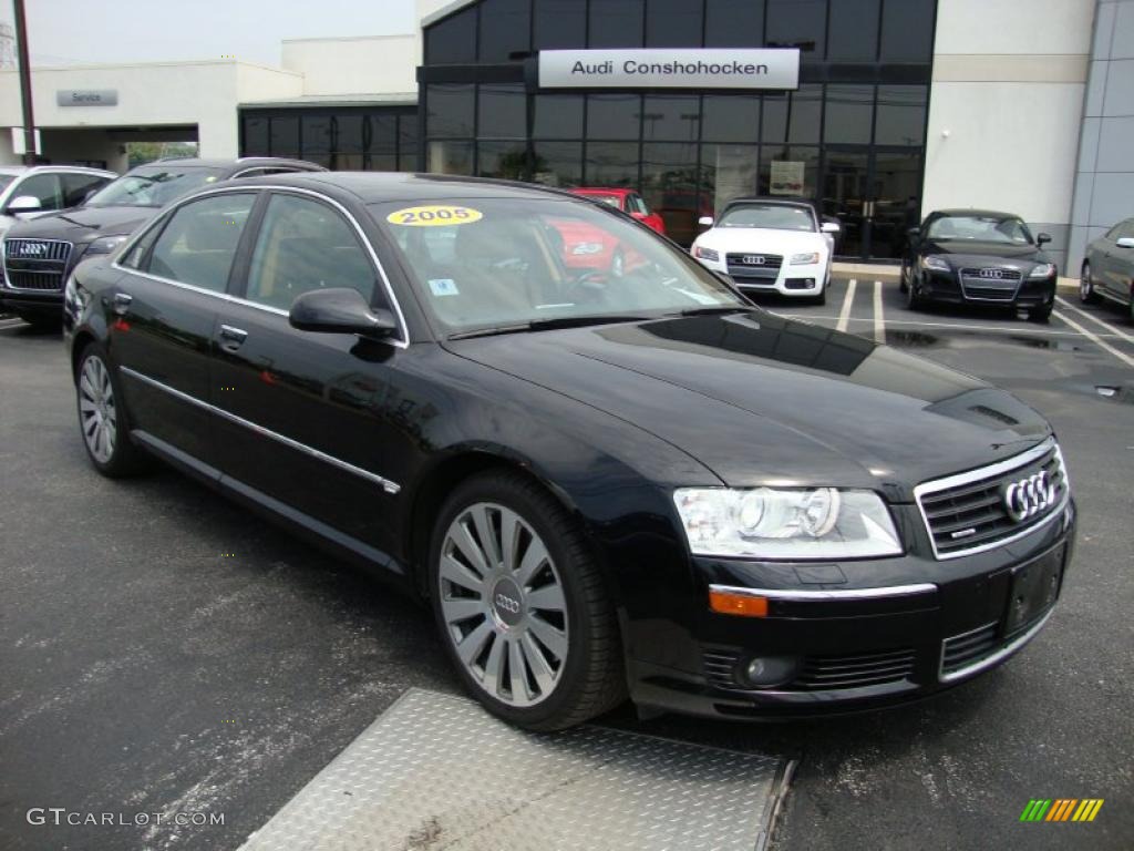 2005 A8 L 4.2 quattro - Brilliant Black / Black/Amaretto photo #4