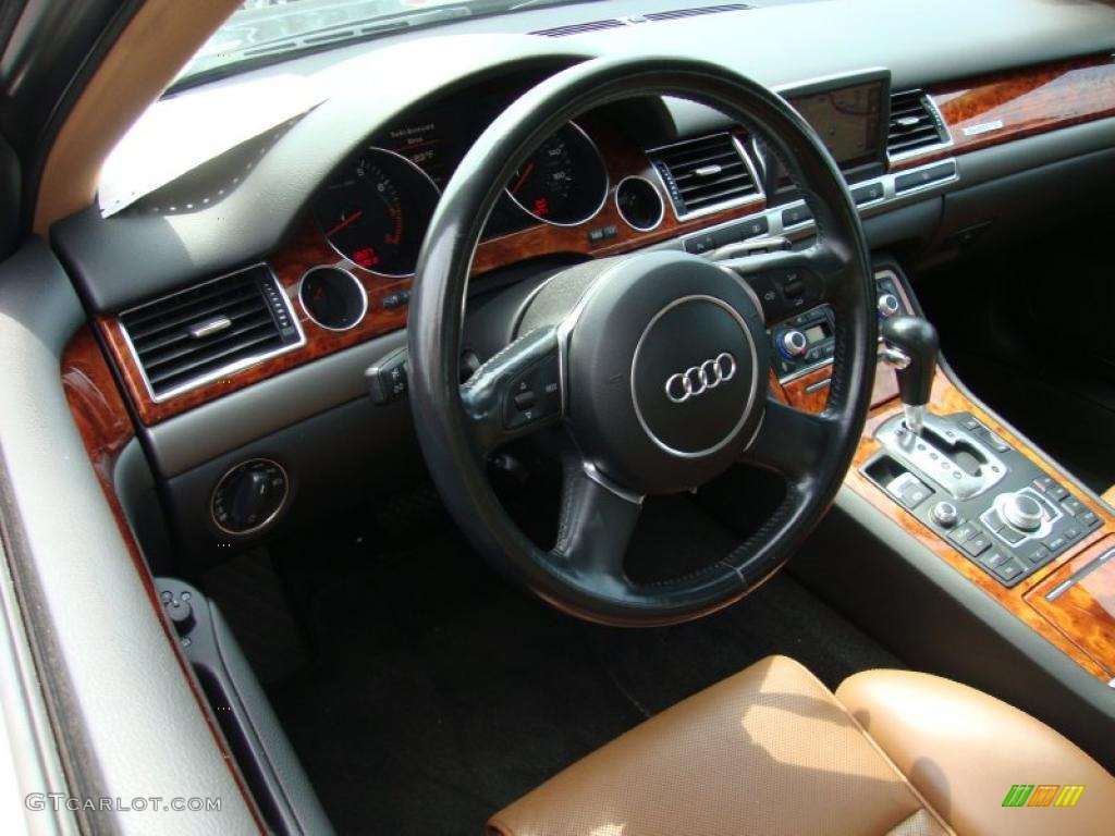2005 A8 L 4.2 quattro - Brilliant Black / Black/Amaretto photo #11