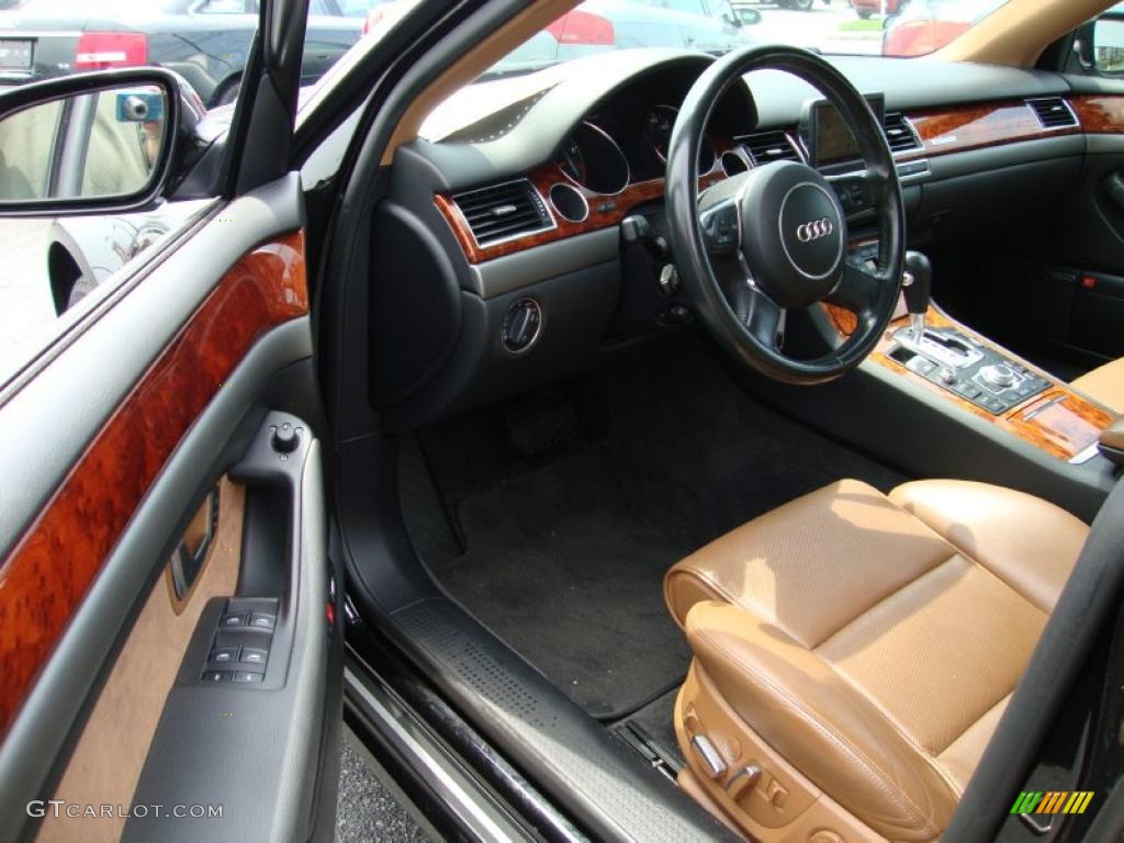 2005 A8 L 4.2 quattro - Brilliant Black / Black/Amaretto photo #12